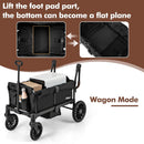 INFANS Wagon Stroller for 2 Kids, Collapsible Adjustable Push Pull Handle Bar, 2 Seater Stroller Wagon
