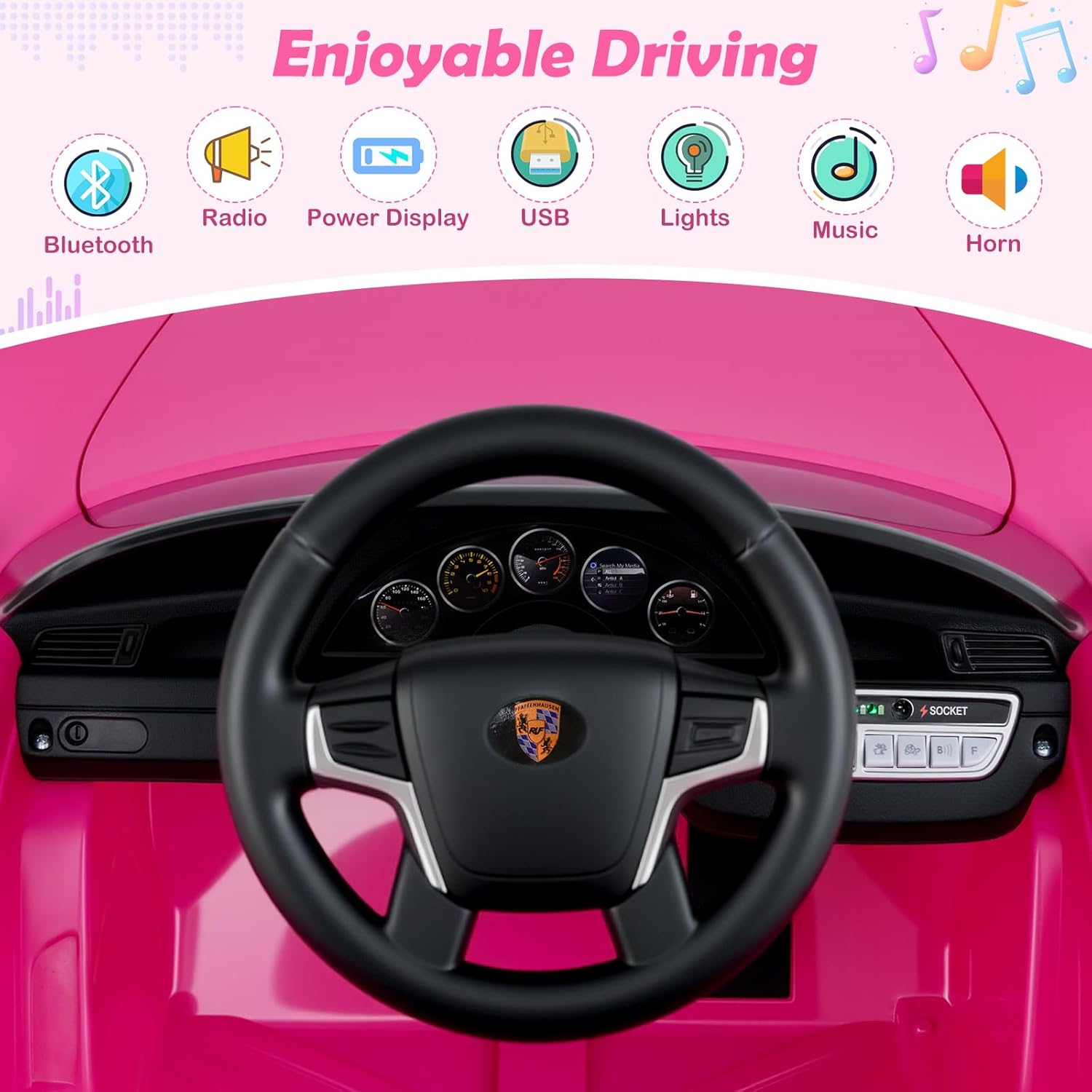 INFANS Licensed Porsche Ride on Car 12V Kids Electric Vehicle with Remote Control