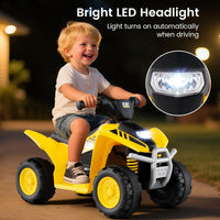 INFANS Licensed Caterpillar Kids ATV 6V 4 Wheeler Battery Powered Motorized Quad with LED Headlight Horn, Toddlers Electric Vehicle Toy Car for Boys Girls Ages 1.5-3