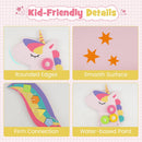 INFANS Pink Castle Sensory Wall, 11 in 1 Wooden Montessori Busy Board Panel, Toddler Wall Mounted Activity Center, Educational Toys Learning Gift for Boys Girls