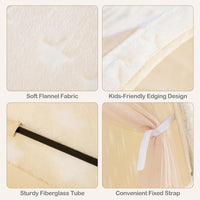 INFANS Kids Bed Tent with Glow in The Dark, Portable Children Playhouse Privacy Space Twin with Mat Star Light Double Net Curtain, Indoor Outdoor Princess Tents Castle for Boys Girls