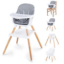 INFANS Wooden 8 in 1 Baby High Chair, Convertible to Booster Seat Counter Stool
