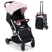 INFANS Lightweight Travel Stroller, Compact Airplane Baby Stroller with One-Hand Fold, Recline, Canopy, Suspension & Storage