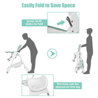 High Chair with One-Hand Removable TrayFoldable for Baby INFANS