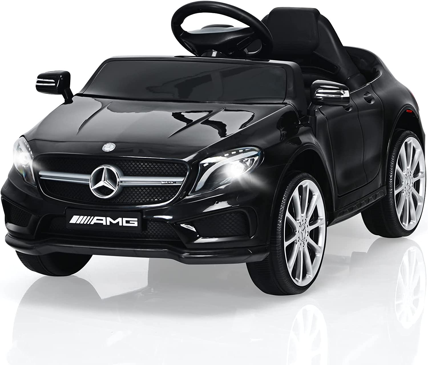 INFANS 12V Electric Kids Ride on Car, Licensed Mercedes Benz GLA45 Toy Car, Battery Powered Toy Vehicle
