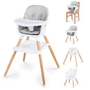 INFANS Wooden 8 in 1 Baby High Chair, Convertible to Booster Seat Counter Stool