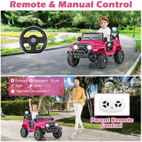INFANS Ride on Truck, 12V Battery Powered Electric Vehicle for Kids with Remote Control, Bluetooth, Power Display, LED Lights