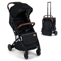 INFANS Lightweight Travel Stroller, Compact Airplane Baby Stroller with One-Hand Fold, Recline, Canopy, Suspension & Storage