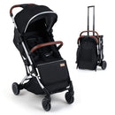 INFANS Lightweight Travel Stroller, Compact Airplane Baby Stroller with One-Hand Fold, Recline, Canopy, Suspension & Storage