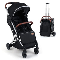 INFANS Lightweight Travel Stroller, Compact Airplane Baby Stroller with One-Hand Fold, Recline, Canopy, Suspension & Storage