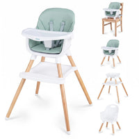 INFANS Wooden 8 in 1 Baby High Chair, Convertible to Booster Seat Counter Stool