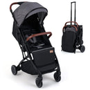 INFANS Lightweight Travel Stroller, Compact Airplane Baby Stroller with One-Hand Fold, Recline, Canopy, Suspension & Storage