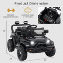 INFANS 12V Ride On Truck, Battery Powered Electric Vehicle for Kids with Remote Control, Foldable Reflective Mirror, Spring Suspension, Music, LED Lights, Ride on Toy for 3+ Boys Girls