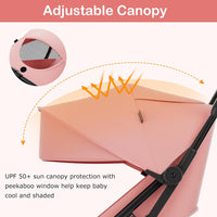 INFANS Ultra-Compact Fold Airplane Ready Travel Stroller, One-Hand Gravity Fold Near Flat Recline Seat