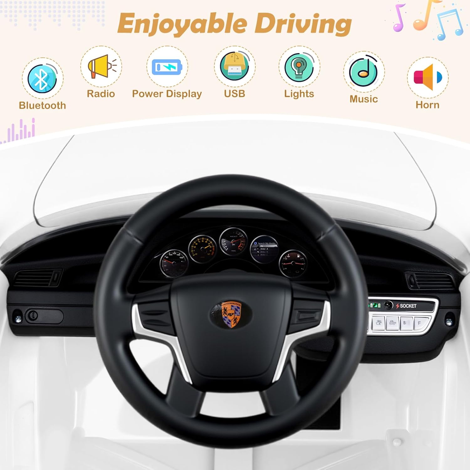 INFANS Licensed Porsche Ride on Car 12V Kids Electric Vehicle with Remote Control