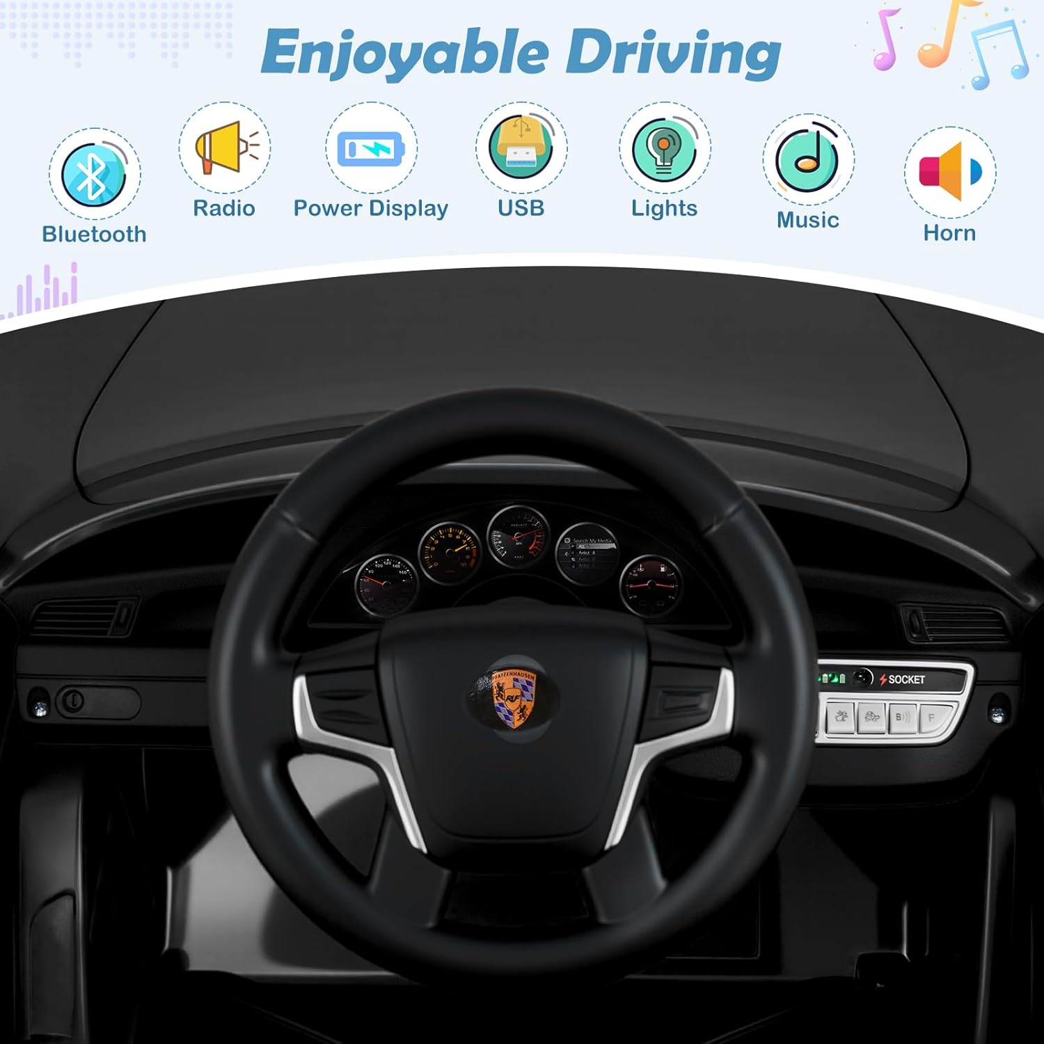 INFANS Licensed Porsche Ride on Car 12V Kids Electric Vehicle with Remote Control