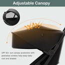 INFANS Ultra-Compact Fold Airplane Ready Travel Stroller, One-Hand Gravity Fold Near Flat Recline Seat