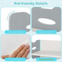 INFANS Kids Table and Chair Set, Toddler 3-Piece Activity Table with 2 Chairs for Building Block Drawing Reading Eating Art Crafts, Children Montessori Furniture for Playroom Kindergarten