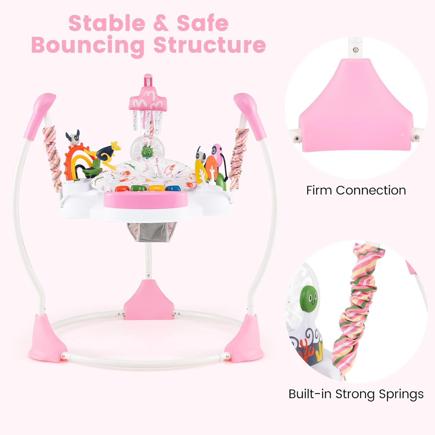 INFANS Baby Activity Center Jumper with Music, Light, Interactive Toys, 360°Rotating Seat, 3 Heights for 6+ Months