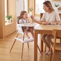 INFANS Wooden 8 in 1 Baby High Chair, Convertible to Booster Seat Counter Stool