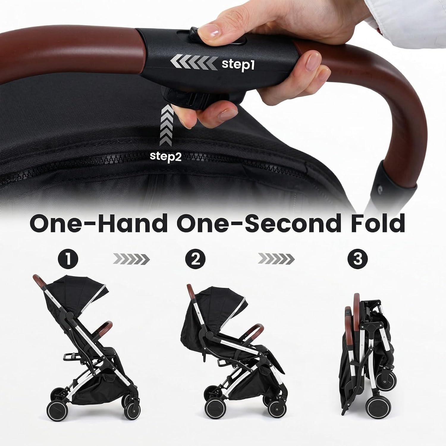INFANS Lightweight Travel Stroller, Compact Airplane Baby Stroller with One-Hand Fold, Recline, Canopy, Suspension & Storage
