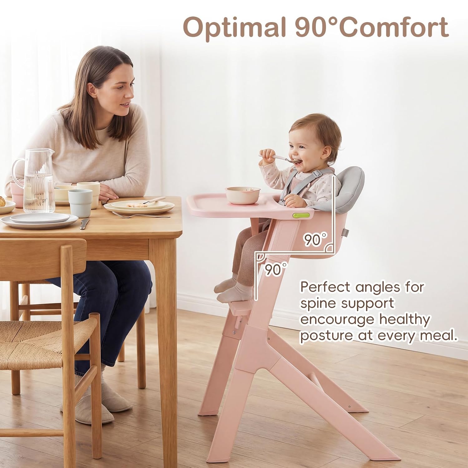 INFANS Baby High Chair, Full-Body Washable High Chairs for Babies and Toddlers