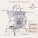 INFANS Portable Baby Changing Table with Wheels, Foldable Diaper Changing Station with Adjustable Heights