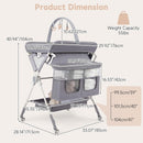 INFANS Portable Baby Changing Table with Wheels, Foldable Diaper Changing Station with Adjustable Heights