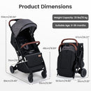 INFANS Lightweight Travel Stroller, Compact Airplane Baby Stroller with One-Hand Fold, Recline, Canopy, Suspension & Storage
