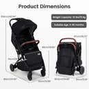 INFANS Lightweight Travel Stroller, Compact Airplane Baby Stroller with One-Hand Fold, Recline, Canopy, Suspension & Storage