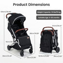 INFANS Lightweight Travel Stroller, Compact Airplane Baby Stroller with One-Hand Fold, Recline, Canopy, Suspension & Storage