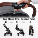 INFANS Lightweight Travel Stroller, Compact Airplane Baby Stroller with One-Hand Fold, Recline, Canopy, Suspension & Storage
