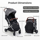 INFANS Lightweight Travel Stroller, Compact Airplane Baby Stroller with One-Hand Fold, Recline, Canopy, Suspension & Storage