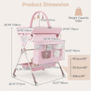 INFANS Portable Baby Changing Table with Wheels, Foldable Diaper Changing Station with Adjustable Heights
