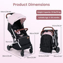 INFANS Lightweight Travel Stroller, Compact Airplane Baby Stroller with One-Hand Fold, Recline, Canopy, Suspension & Storage