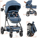 INFANS 2 in 1 High Landscape Convertible Baby Stroller, Newborn Reversible Bassinet Pram, Foldable Pushchair with Adjustable Canopy, Aluminum Structure, 5-Point Harness for Infant & Toddler