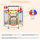 INFANS Trampoline for Kids, Indoor Outdoor Adjustable Toddler Trampoline with Safety Enclosure Net