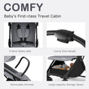 INFANS Ultra-Compact Fold Airplane Ready Travel Stroller, One-Hand Gravity Fold Near Flat Recline Seat