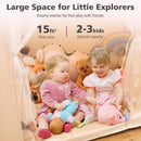 INFANS Kids Play Tent with Fluorescent Roof Washable Mat Star Light Colorful Flag Windows, Anti-Trip Large Playhouse Toys