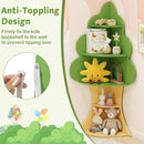 INFANS Tree Kids Bookshelf, Wood 5-Tier Corner Bookcase, Baby Montessori Shelf Rack Children's Bookcase