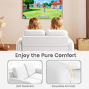 INFANS Kids Sofa, 2 Seat Soft Thick Upholstered Couch with Plush Fabric Solid Wooden Frame, Armrest Chair Lounge for Playroom Kids Boys Girls