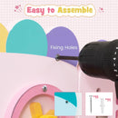 INFANS Pink Castle Sensory Wall, 11 in 1 Wooden Montessori Busy Board Panel, Toddler Wall Mounted Activity Center, Educational Toys Learning Gift for Boys Girls