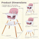 INFANS Wooden 8 in 1 Baby High Chair, Convertible to Booster Seat Counter Stool