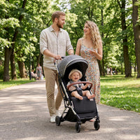 INFANS Lightweight Travel Stroller, Compact Airplane Baby Stroller with One-Hand Fold, Recline, Canopy, Suspension & Storage
