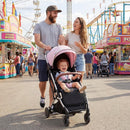 INFANS Lightweight Travel Stroller, Compact Airplane Baby Stroller with One-Hand Fold, Recline, Canopy, Suspension & Storage
