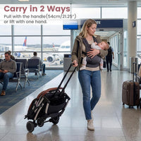 INFANS Lightweight Travel Stroller, Compact Airplane Baby Stroller with One-Hand Fold, Recline, Canopy, Suspension & Storage