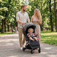 INFANS Lightweight Travel Stroller, Compact Airplane Baby Stroller with One-Hand Fold, Recline, Canopy, Suspension & Storage