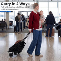 INFANS Lightweight Travel Stroller, Compact Airplane Baby Stroller with One-Hand Fold, Recline, Canopy, Suspension & Storage