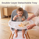 INFANS Wooden 8 in 1 Baby High Chair, Convertible to Booster Seat Counter Stool