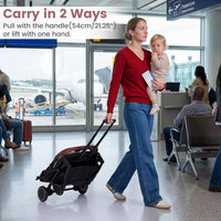 INFANS Lightweight Travel Stroller, Compact Airplane Baby Stroller with One-Hand Fold, Recline, Canopy, Suspension & Storage